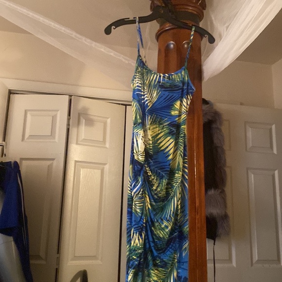 T strap tight dress blue white - Picture 4 of 4